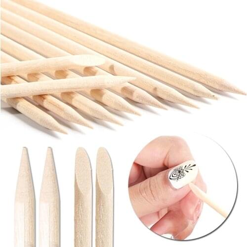 200Pcs/Set Nail Art Design Cuticle Pusher Orange Wood Stick Sticks Cuticle Pusher Remover Manicure Pedicure Care