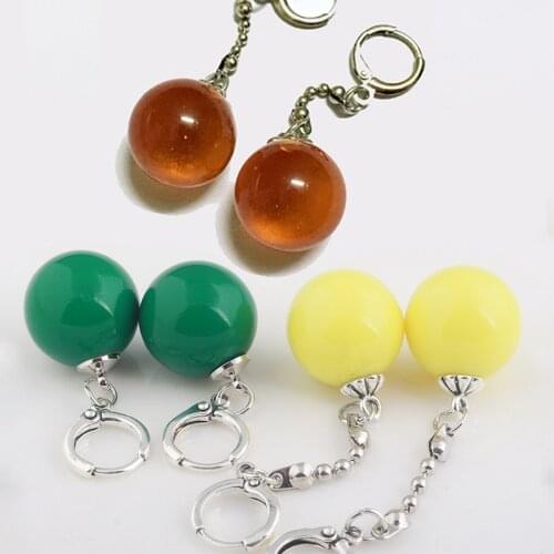 3Kinds 2Pcs/Set Cartoon Son Goku Zamasu Supreme Kai Potara Pendants Dangle Earrings Round Eardrop