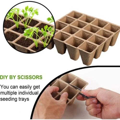 4Pcs/Set Plant Trays Large Capacity Easy Control Root Protective 16 Grids Indoor Greenhouse Mini Propagator Seeds Starter Trays