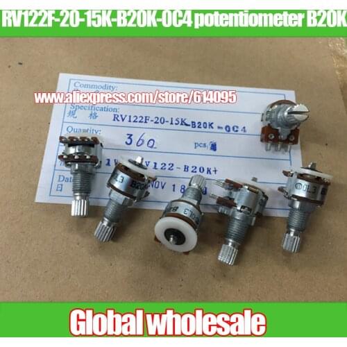 5pcs ALPHA RV122F-20-15K-B20K-0C4 125 double potentiometer B20K / midpoint handle 15MM