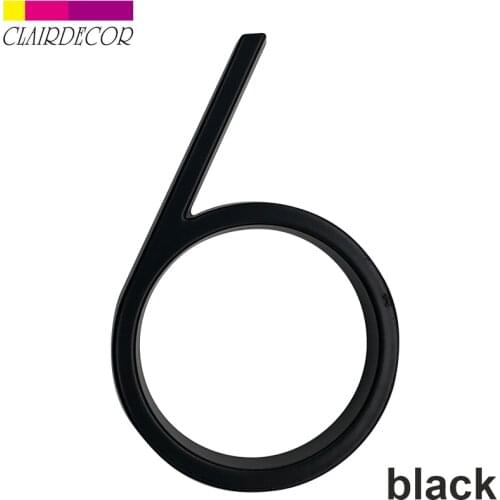 5 in Floating House Number #6 Letter A B C Name Plate Door Alphabet Letters Dash Slash Sign 5 Inch.Zinc Alloy Black