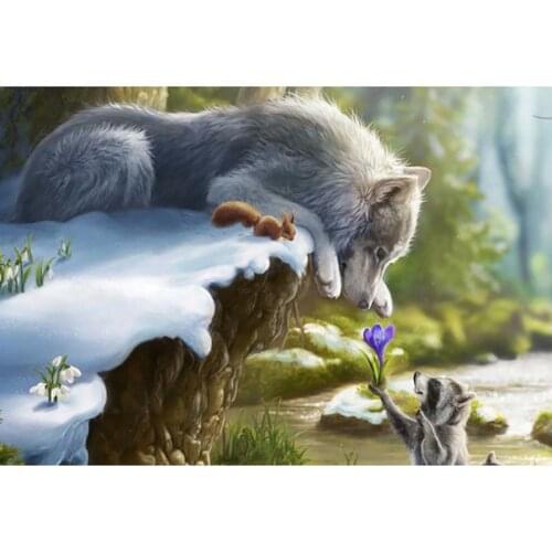 5D Diamond Embroidery Animals Handmade Gift Full Square Sets Wolf Painting Cross Stitch Picture Of Rhinestones Needlework