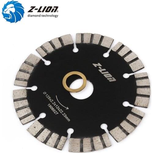 Z-LION 1pc 125mm Diamond Saw Blade Granite Concrete Sandstone Dry Cutting Disc 5" Segments Thickness 2.2mm Grinding Wheel