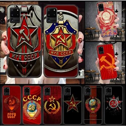 Soviet Union USSR Flag Phone case For Samsung Galaxy Note 4 8 9 10 20 S8 S9 S10 S10E S20 Plus UITRA Ultra black soft shell 3D