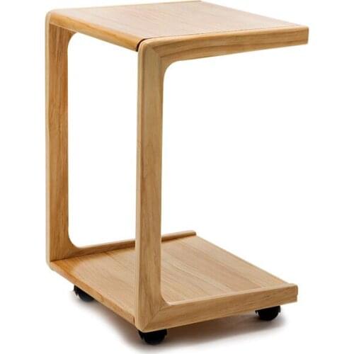 Environmental protection solid wood simple multi-purpose portable small tea table bedside table computer table