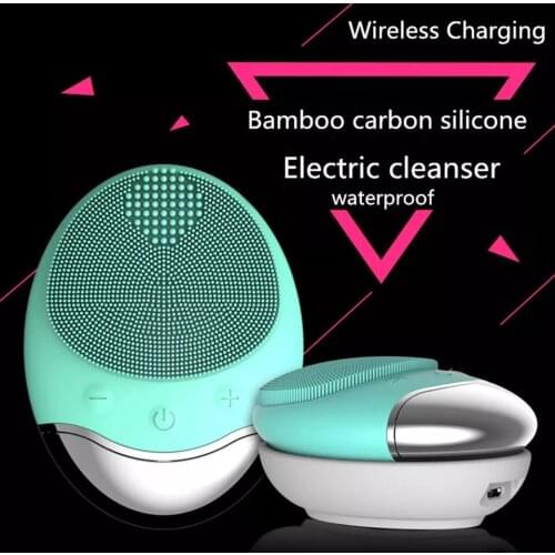 Electric Face Cleaner Sonic Silicone Facial Cleansing Brush Electric Ultrasonic Vibrating Face Massager Mini Pore Deep Cleaning