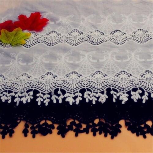 1Yds/lot 45cm wide exquisite black white cotton embroidery home trim lace AC508