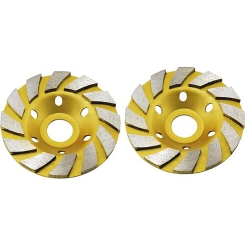 2Pcs 4inch Diamond Agglomerate Bowl Grinding Disc Grinding and Polishing Emery Grinding Disc for Cutting Stone Concrete