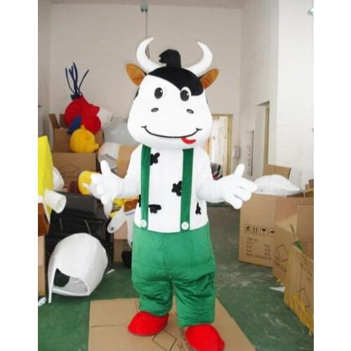 Cow mascot Costume Anime Cartoon Doll Costume Performance Costume Halloween Christmas Party Masquerade Anime Shows