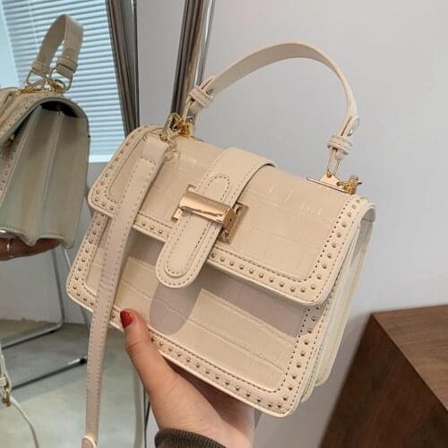 SWDF Stone pattern Square Tote bag 2021 New High-quality PU Leather Womens Designer Handbag Luxury brand Shoulder Messenger Bag