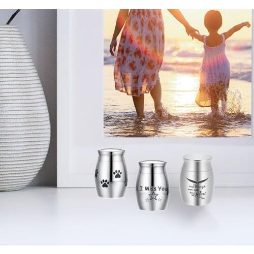 Mini Cremation Urns Tree of Life Flower in my heart Angel Wings Metal Ashes Holder Memorial Storage Box Funeral Pet Container