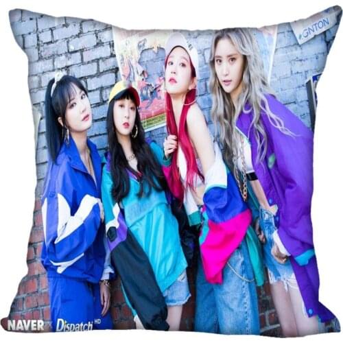 Custom Kpop EXID Printed Square silk Pillowcases 40x40cm,35x35cm One Side Satin Pillowcase Custom Logo