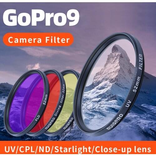 ND2 ND4 ND8 UV CPL FLD Purple star Lens Filter For GoPro 9 Aluminium Alloy Frame for GoPro Hero 9 ND CPL Lens Accessoreis