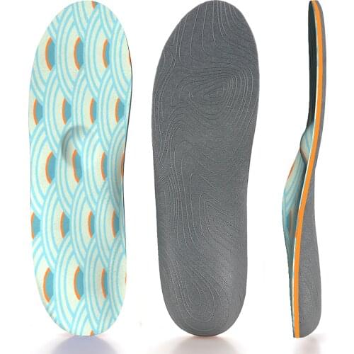Green Wave Arch Supports Insoles Memory Foam Orthotics Inserts Relieve Flat Feet, High Arch, Foot Pain For Women and Men Sneaker