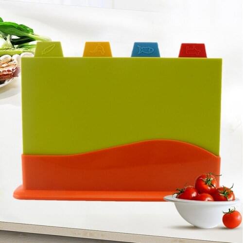 4Pcs/Set Cutting Board Multi-functional Non-slip High Quality PP Household Classified Chopping Block for Kitchen