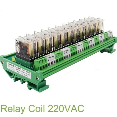 12 Channel 1 SPDT DIN Rail Mount 220VAC Interface Relay Module