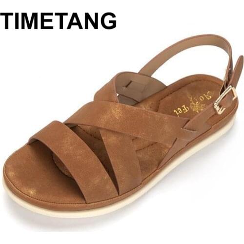 TIMETANGSummer Women Casual Shoes Slippers Rome Retro Thick Bottom Open Toe Sandals Beach Slip on Slides Brand Design Sandals