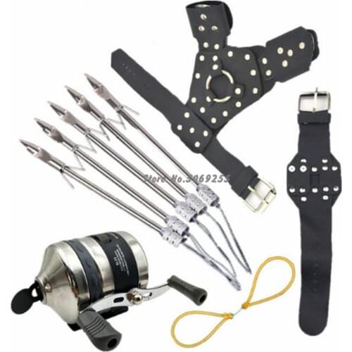 High Quality Powerful Fishing Set Diy Professional Arrow Hunting Slingshot Catapult With Stainless Steel Coil Outdoor Shooting