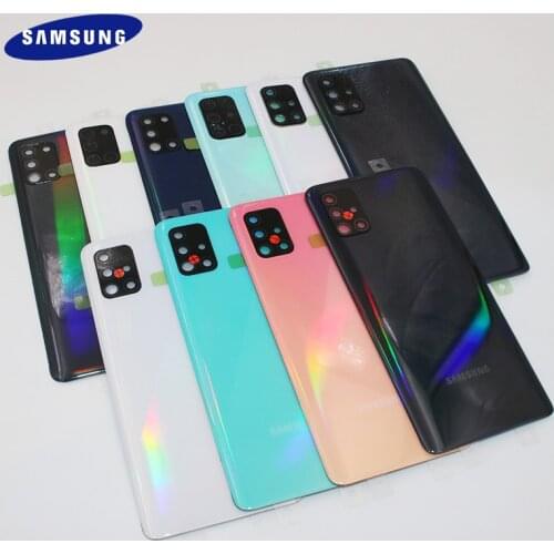 Battery Back Case Cover Door Housing For Samsung A31 A51 A71 2020 A315 A515 A715 Camera Frame Lens With Logo Replacement Parts
