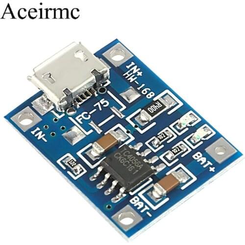Aceirmc TP4056 Charging Module 5V Micro USB 1A 18650 Lithium Battery Charging Board with Protection Charger Module