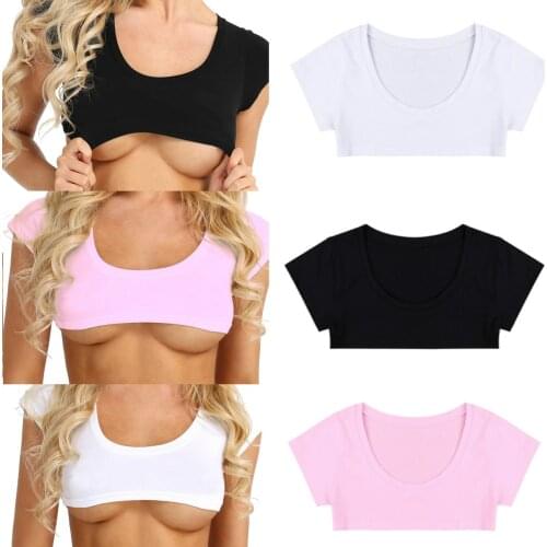 2020 Summer Sexy T Shirts Women Short Sleeve Solid Black White Crop Tops Shirts Party Club Casual Tee Tops