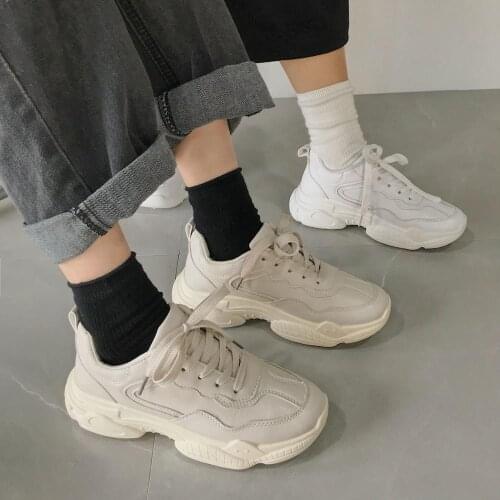 2020 spring and autumn new thick bottom wild casual white shoes fashion old shoes women tide sports shoes X273