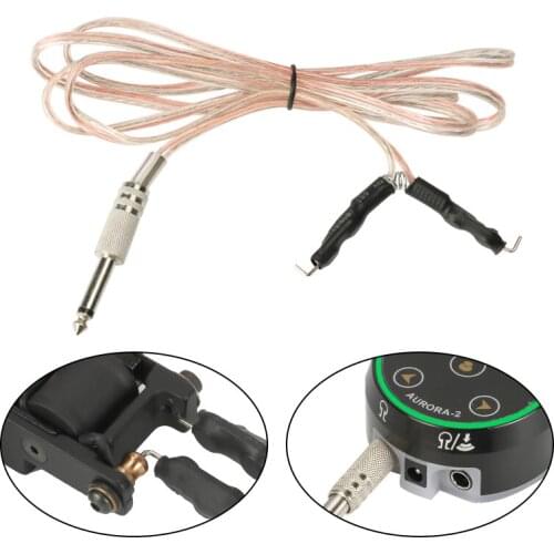 1.75m Tattoo Power Clip Cord Supply Transparent Hook Line for High Elastic Plug Coil Tattoo Machine Kit High-Quality Pedal Cable