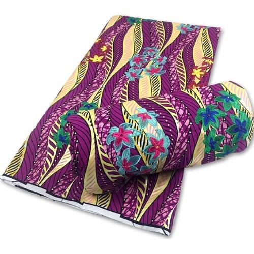 2021 high quality african brocade wax print fabric Embroidery real wax for dresses
