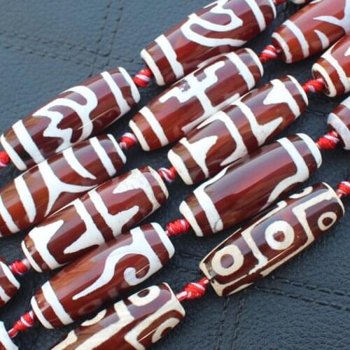 4pcs ,Many Patterns Around 38-40mm Red Antique Tibet Dzi agates Beads,For DIY Necklace Bracelat Jewelry Making