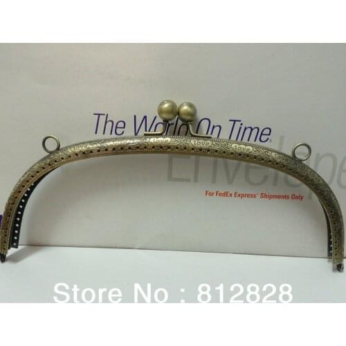 5pcs 24.5cm Antique Bronze Clutch Frame with Clip Clasp and Sewing Holes