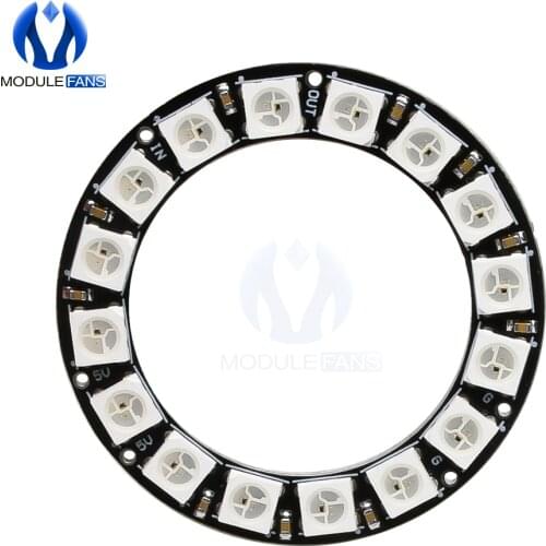 5050 16 Bit RGB LED Light Module 16 channel WS2812 WS2812B WS 2811 5050 RGB LED Lamp Panel Module 5V 16Bit Rainbow