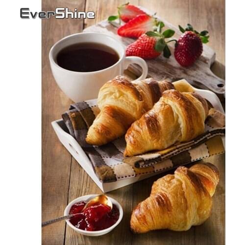 Evershine Diamond Painting Landscape Breakfast Full Square Diamond Embroidery Cross Stitch Diamond Mosaic Handcraft Needlework