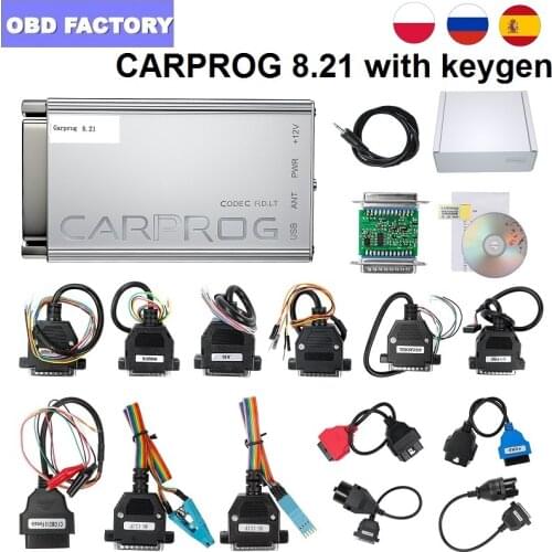 Car Prog 10.93 with Keygen Online V8.21 Carprog Full Adapters For Radio/Dash/IMMO/ECU Auto Repair Tool Car Prog