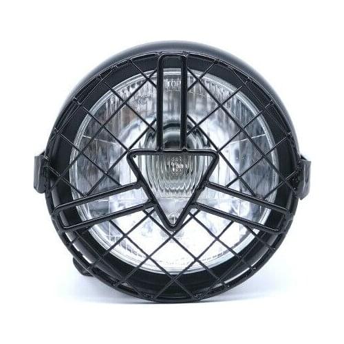 Motorcycle Side Mount Arrow Style Cover Clear Retro Headlight Cafe Racer Cruiser