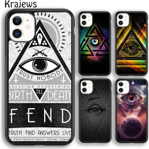 Krajews All Seeing Eye Cosmic Power Phone Case Cover For iPhone 5s SE 2020 6s 7 8 plus X XS XR 11 12 mini pro max coque Shell