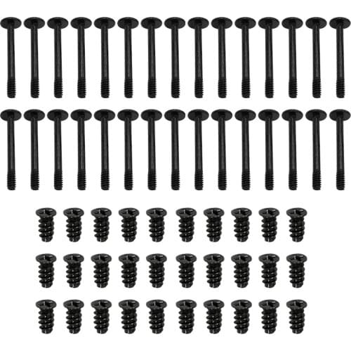 60pcs Case Fan Screw Flat Head Tapping Screw Set Case Screws Set Hardware Supplies (30pcs Long Screws + 30pcs Short Screws Black