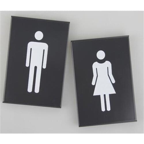 Aluminum alloy door sign toilet WC man women signage board door sticker plate