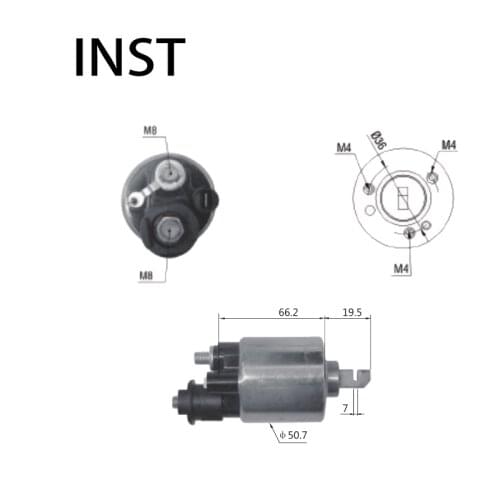 ELECTROMAGNETIC SWTICH SOLENOID FOR 12V 2.5KW 31210-P01-004 31210P0A004 31210PAAA02 STM3398BW STU3398 STU3398WA 609