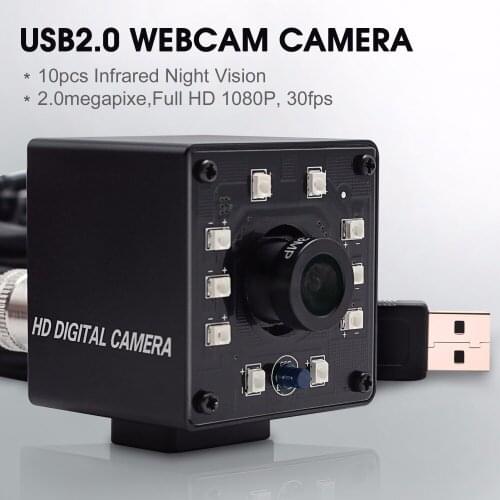 ELP 2megapixel USB Webcam full HD Day and Night Infrared Security Video Camera USB with 10pcs IR LEDs