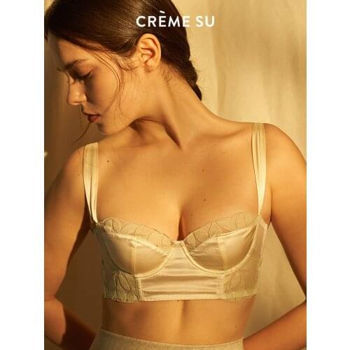 Cremesu French Underwear Liv Blade Embroidered Silk Short Corset Outer Wear Inner Wear Underwear Base Bra Female lingerie