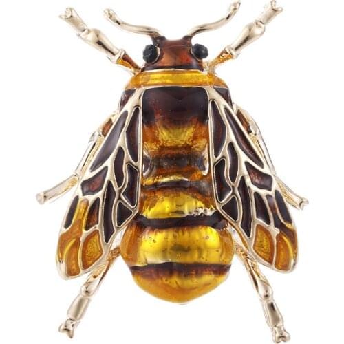 Hot selling oily yellow and green bee brooches exquisite men and women with insects corsage clothing accessories pins badge gift