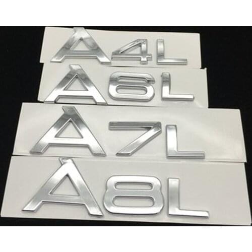 Chrome Letters Tailgate Sticker Car Rear Sticker For Audi A6 C6 A3 A6L A8L Q5 Q7 TT Emblem Badge Sticker Auto Tuning Accessories