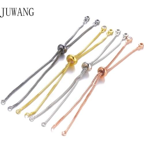JUWANG Handmade DIY Bracelet Chains Gold Silver Color Adjustable Slider Bracelet Connector Metal For Women Bracelets Making