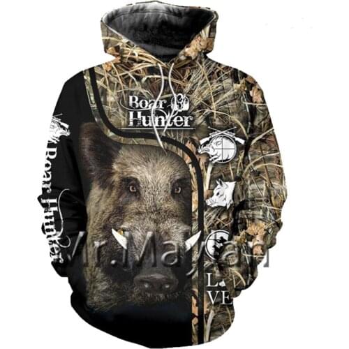 Boar Hunting Camo 3D Printed Jacket Men/Women Harajuku Hoodie Unisex Casual Streetwear Sweatshirt Pullover Sudadera Hombre L6621