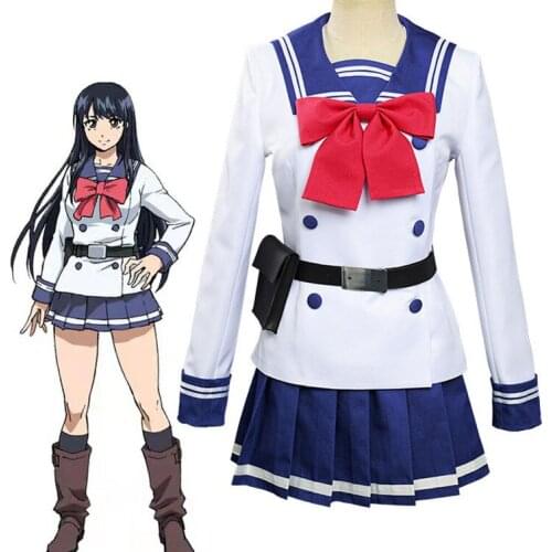 Anime High-Rise Invasion Yuri Honjo Cosplay Skirt Set Tenkuu Shinpan Wig JK Uniforms Women Sailor Suit Halloween School Costume