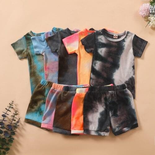 Boys Girls Clothes Sets Summer Childre Casual Cotton T-shirts Shorts 2pcs Tracksuits For Baby Boy Children Sports Suits Outfits