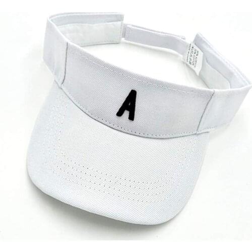 3D Embroidery Letter Visor Caps Adjustable Sun Visor Hats for Women Men Black White Purple A W R