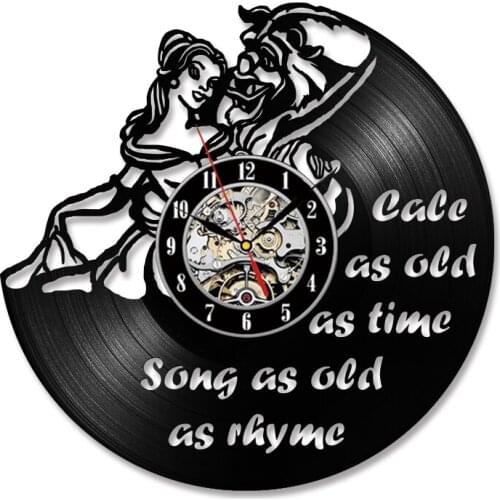 Beauty and the Beast Lovely Black Vinyl Record wall clock Gift duvar saati saat reloj large wall clock