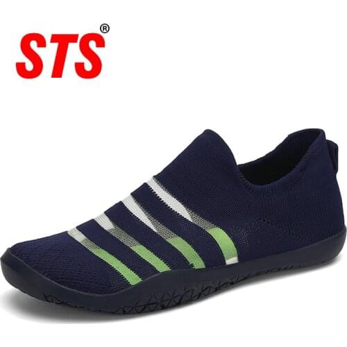 STS new spring men and women flying socks sports shoes fitness ladies shoes skin-tight soft-soled running plus shoes size 4-13