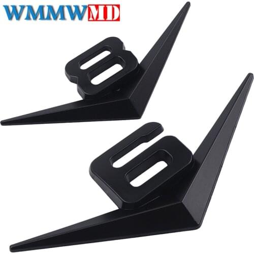 3D Metal Car Rear Side Wing V8 V6 Metal Emblem Badge Decal Sticker For VW Golf BMW AUDI Ford Mondeo Mercedes W204 Accessories